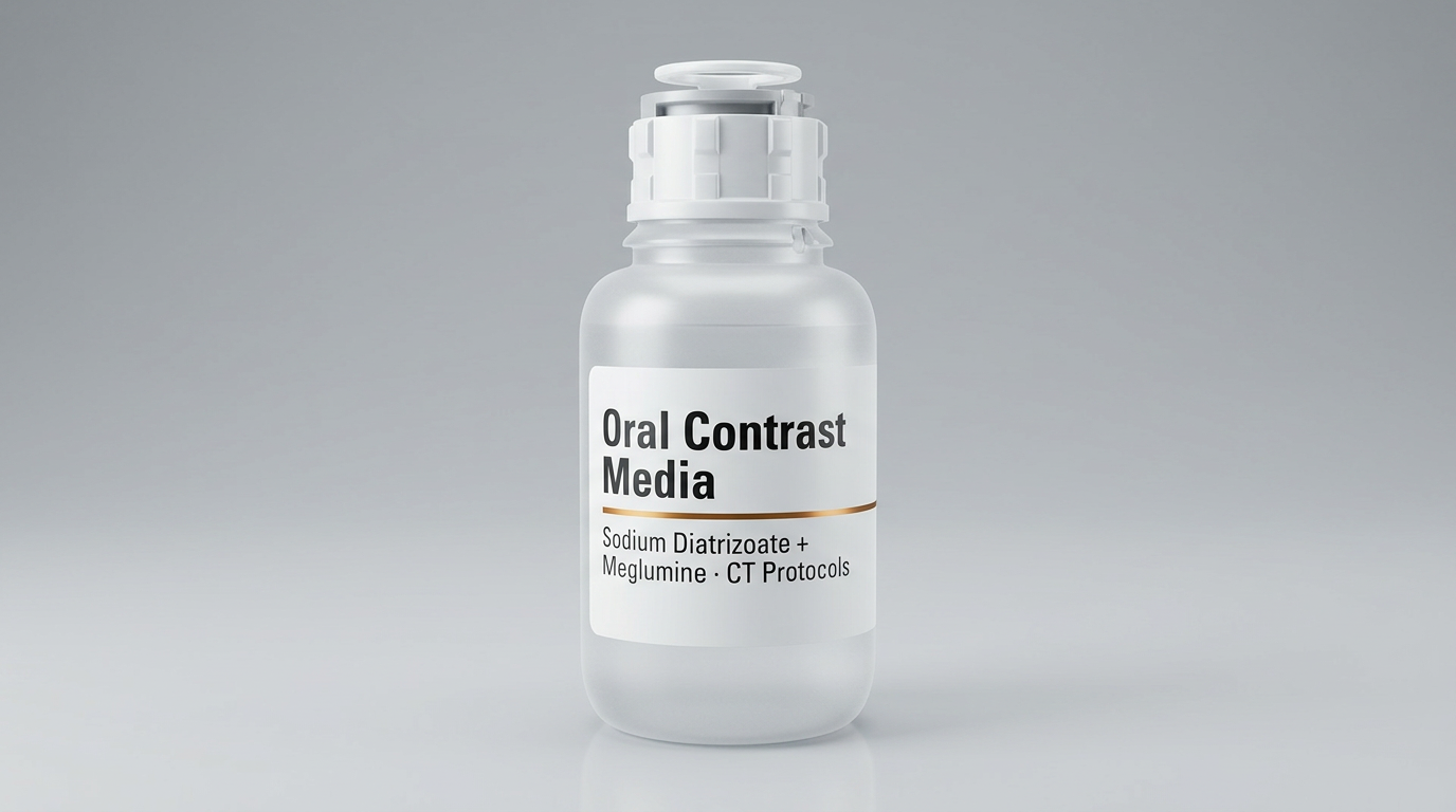 Oral diatrizoate with meglumine contrast bottle